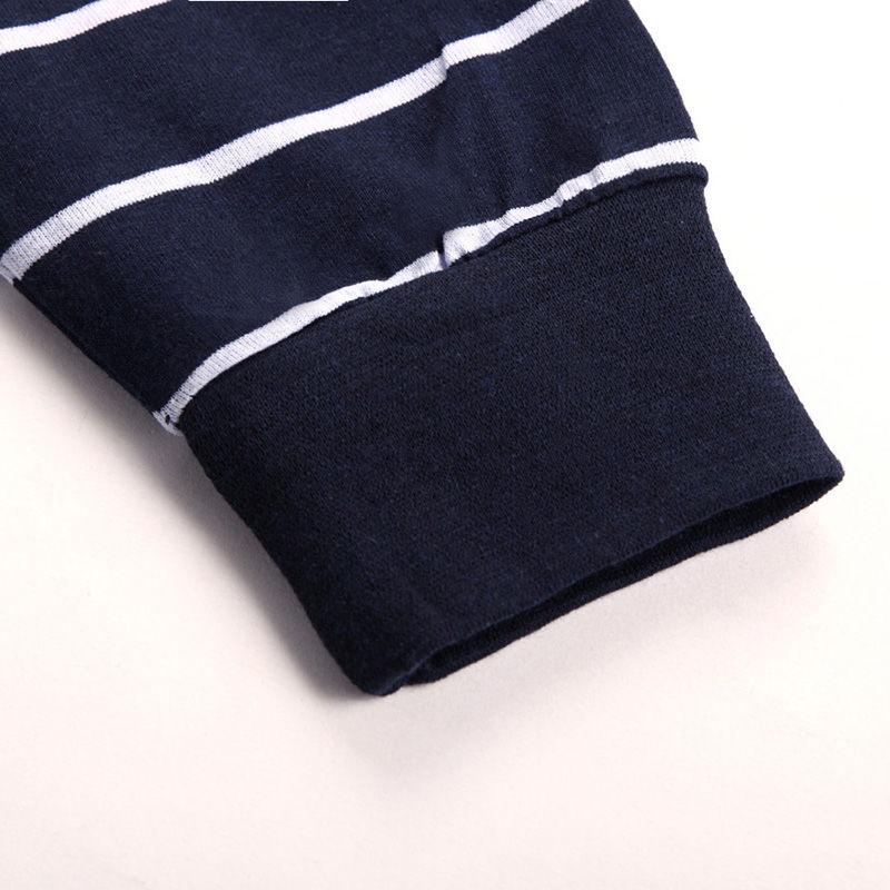 Streetwear Fashion Men Long Sleeve Polo Shirts Spring Autumn New Loose Male Clothes Striped Basic Business Casual Pullover Tops