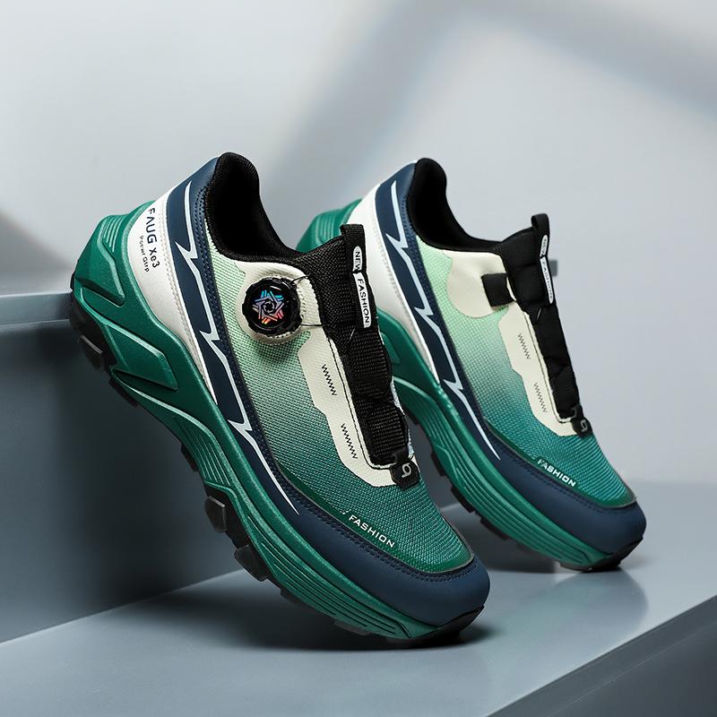 

Fashion Rotating Buckle Mesh Sports Shoes Men s Running Sneakers Fashionable Casual Shoes Original Series Breathable 46 зелёный