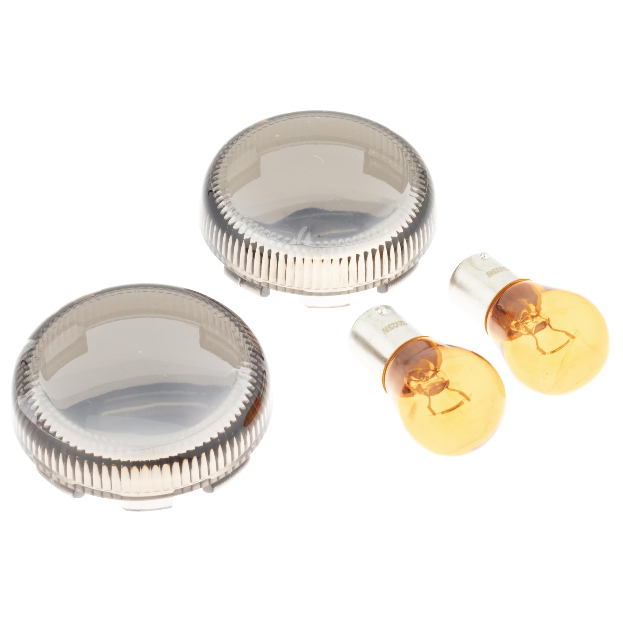 Kijima Motorcycle Parts Turn Signal Genuine Bullet Mirror Set of for Lenses, Smoke, 2, Harley, HD-01286