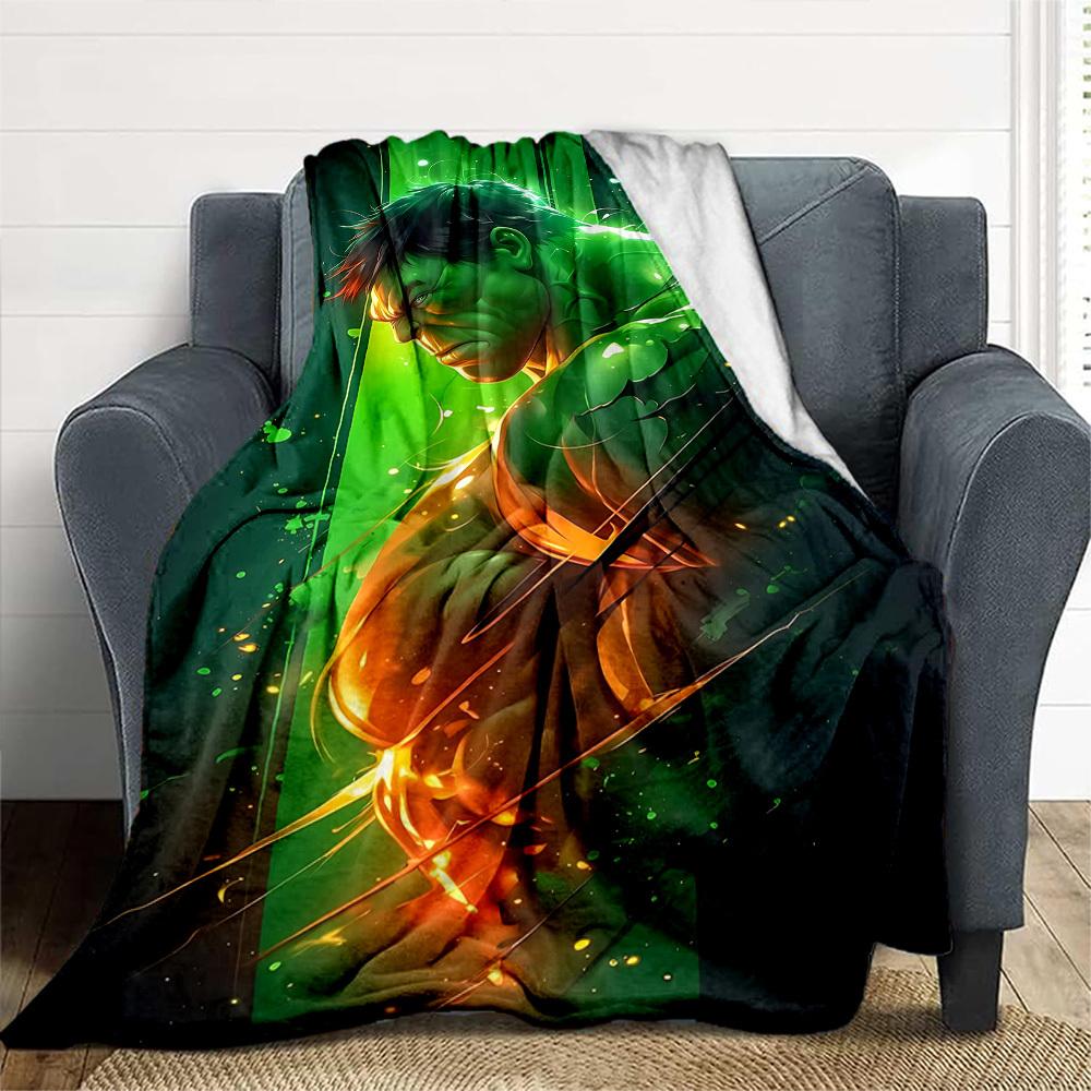 1PC Hulk Power Outdoor Flannel Throw Blanket - HD Printed Lightweight Soft Warm All-Season Blanket for Sofa, Bed, Travel, Camping 081