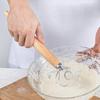 Modern Simple Wooden Egg Beater With Stainless Steel Mixing Rod For Kitchen Daily Use