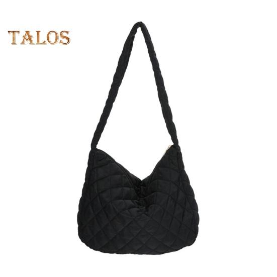 Сумка через плечо Cloud Lattice на молнии однотонная стеганая повседневная сумка-тоут для улицы путешествий офиса вечеринки чёрный 979₽