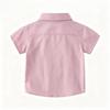 Jungen Baumwolle Kurzarmhemd Farbe Kragen Lässiges Oberteil für Alltags-Outfits