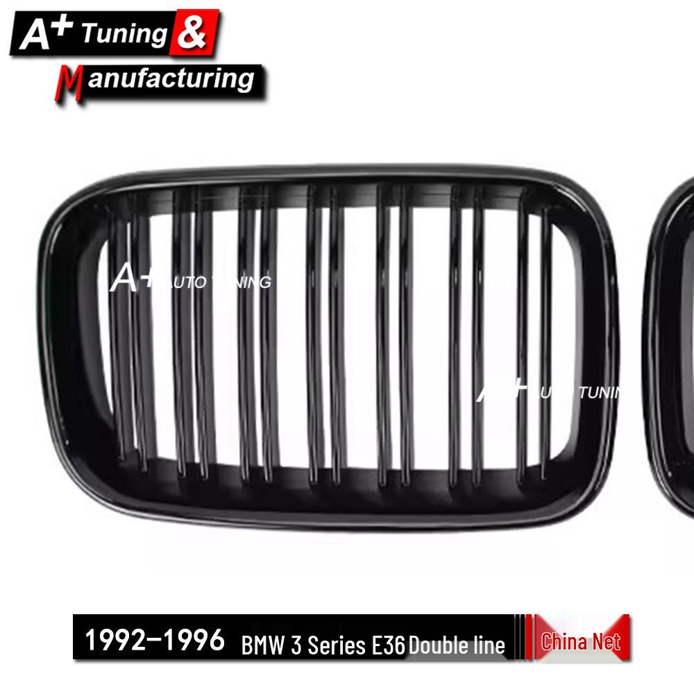 Glänzende schwarze Doppellamellen-Kühlergrill für BMW 3er E36 (1992–1996)