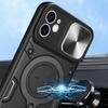 For iPhone 12 6.1 inch Slide Camera Lid Phone Case Rotatable Kickstand PC+TPU Shockproof Cover