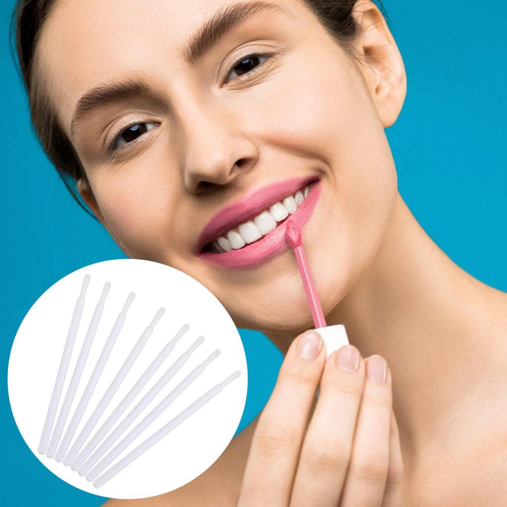 NOLITOY Disposable Lip Makeup Glossy Nylon and Makeup Cosmetic Travel 100-Piece Brushes, Tools, White, Portable, Plastic, Multi-Function, Remover,