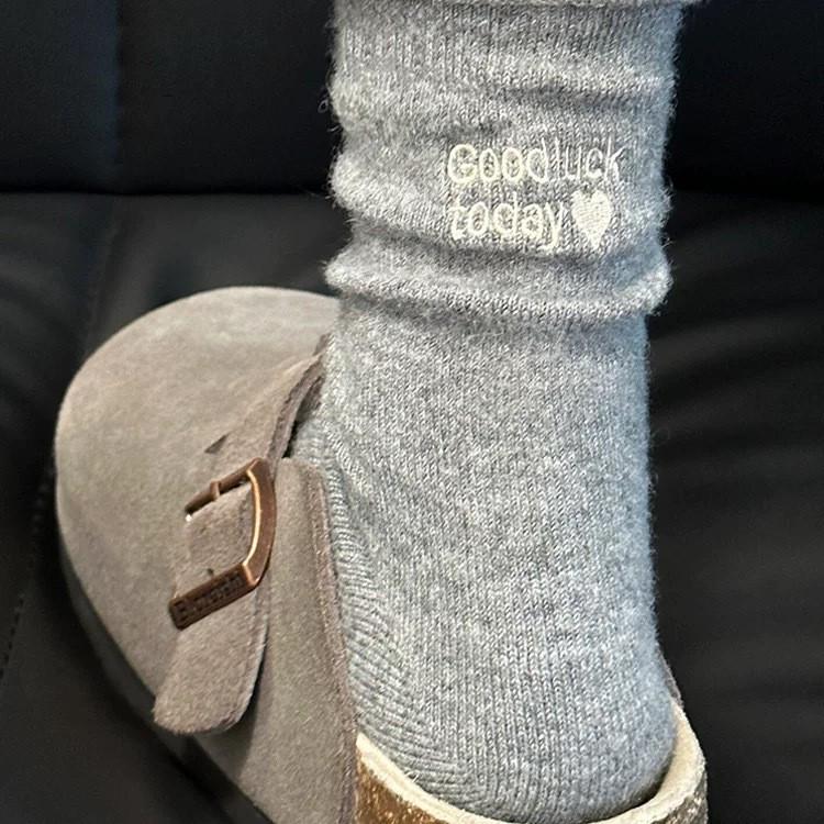 Japanese-Style Soft & Warm Slouch Socks - Women's Mid-Calf, Rolled Edge, Solid Color, Versatile for Autumn & Winter