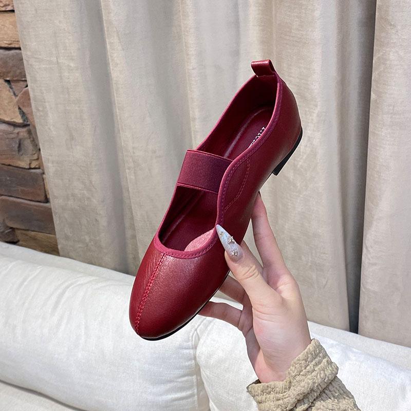 

Мода Мода Женские Мэри Джейн Лоферы с круглым носком Обувь Лолиты Женская обувь на резинке Женские лоферы Туфли-лодочки Большой размер 43 35 красный