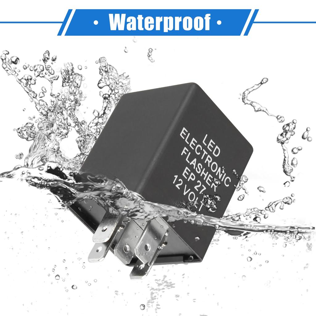 VekAuto Relay Electronic LED Flasher Relay Fix 5 Pin EP27 Turn Signal Flasher Universal Car Durable Plastic Black