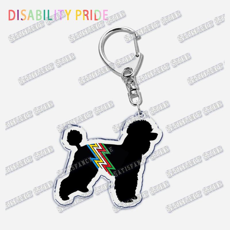 Disability Pride Key Chain Keychains Ring for Accessories Bag Pendant Keyring Jewelry Autism Festival Support
