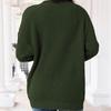 Women's V-neck Solid Color Knitted Cardigan Loose Single-breasted Sweater for Spring and Autumn