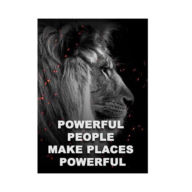 Lion and Tiger Motivational Text Posters Wall Art Canvas Prints Modern Animals Paintings Living Room Home Office Decor Pictures