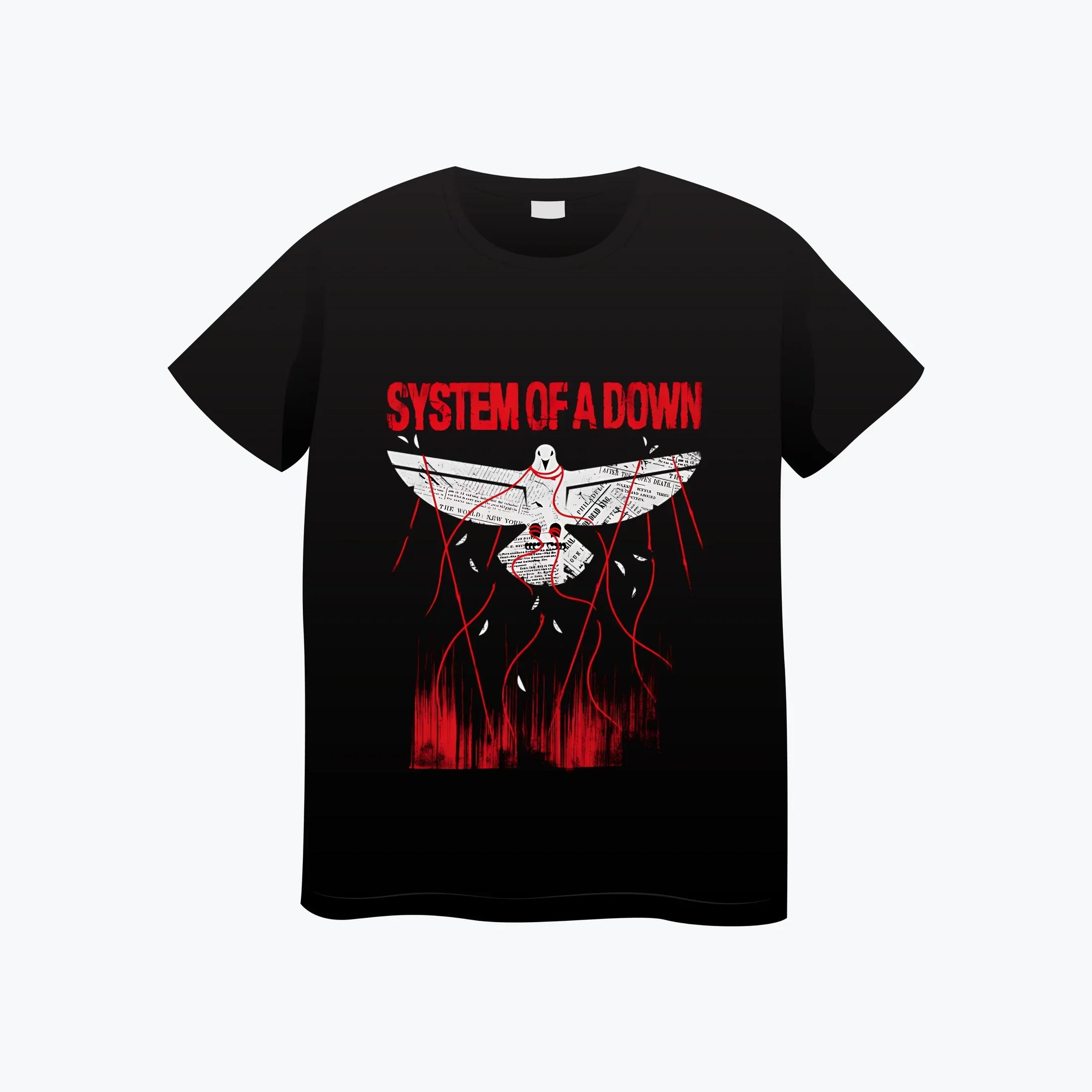 

System of A Down Band T-shirt Cotton Soft Summer Tee Shirt Men Women Fashion Tshirt Female Rock Music Streetwear Tees 2025 Tops L