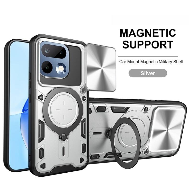Slide Camera Protection Armor Phone Cases For Realme 16 Pro Plus Realme16Pro+ 5G Case Car Magnetic Holder Metal Ring Cover Coque