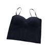 Women's Ice Silk Fixed Cup Latex Pad Outer Wear Camisole Slim Comfortable Underwear