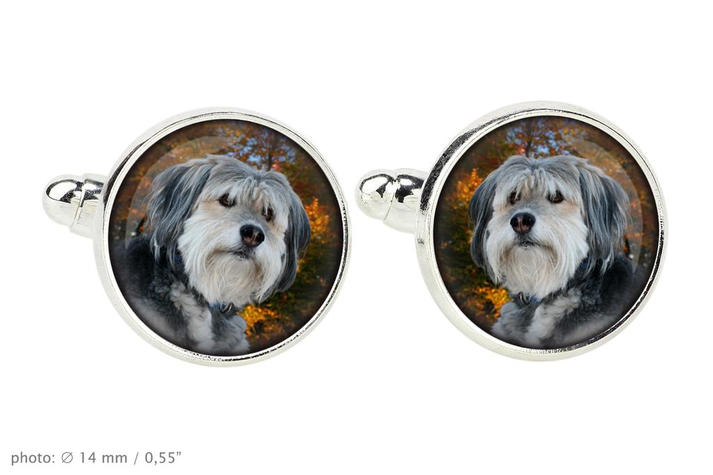 Polish Lowland Sheepdog, PON, Valee Sheepdog - cufflinks and tie with your photo, a suit decoration, men's jewelry from the Art-Dog brand.