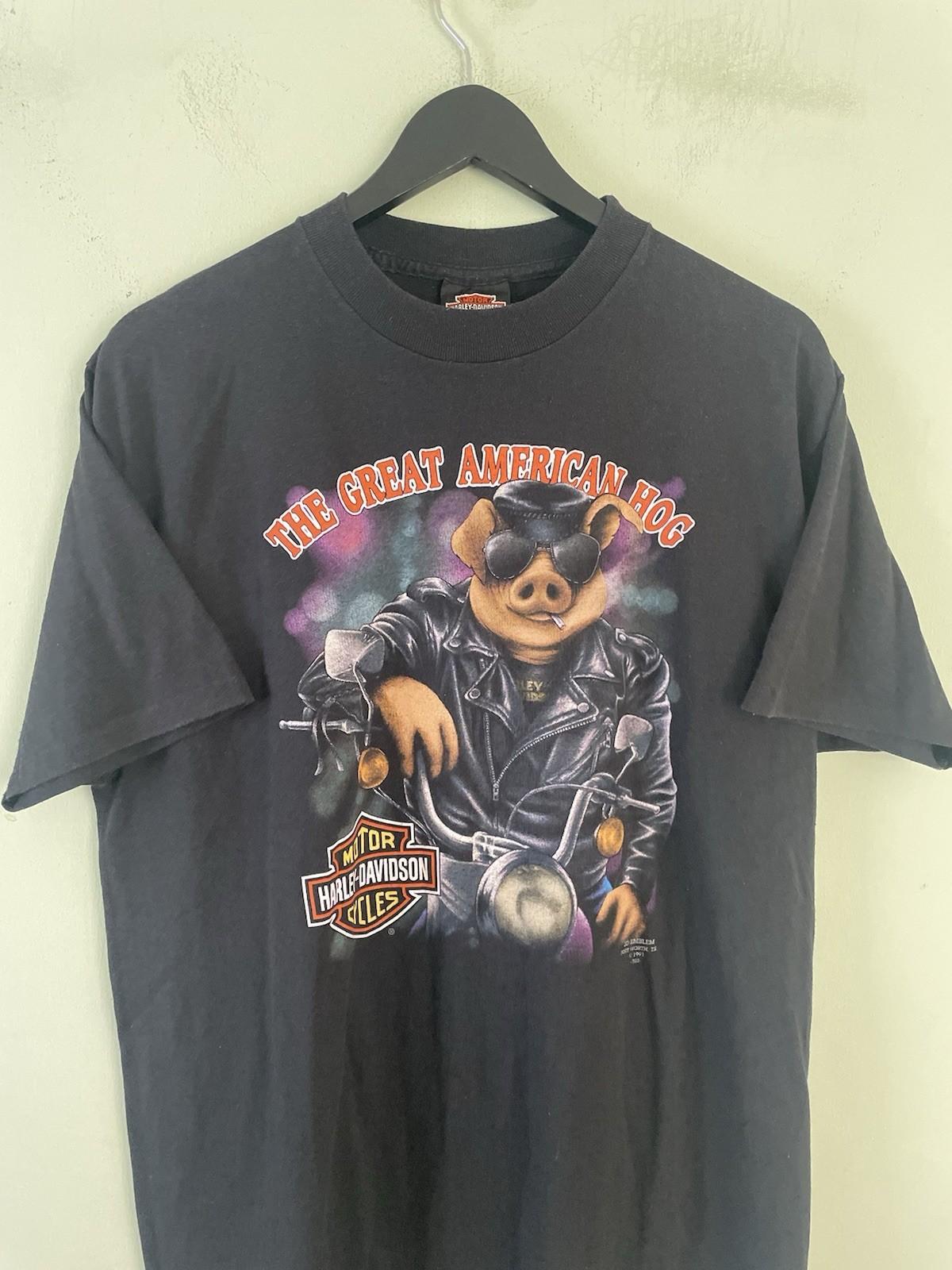 1991 3D Emblem Harley Davidson The Great American Hog T Shirt XL S