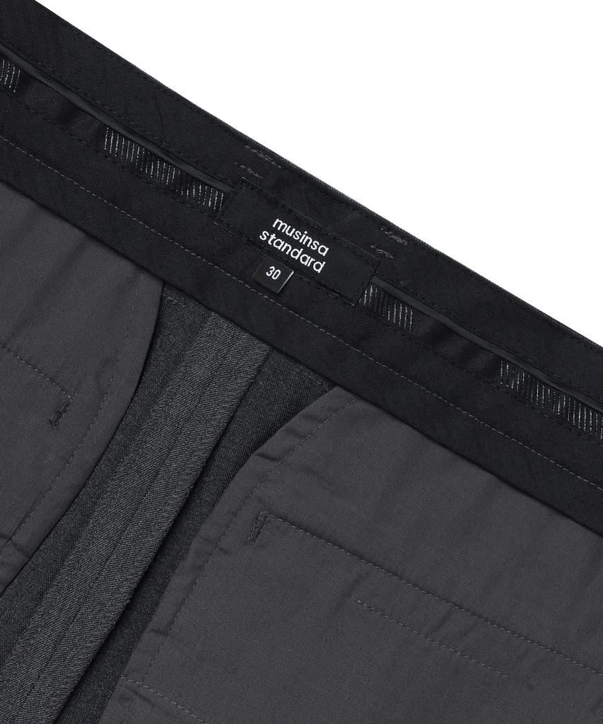 MUSINSA STANDARD Side Adjust Two-Tuck Wide Slacks [Medium Gray]