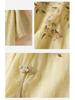 Women's Fairy Embroidered Ramie Dress - Round Neck, Pullover, 5-Point Sleeves, Long Summer Style