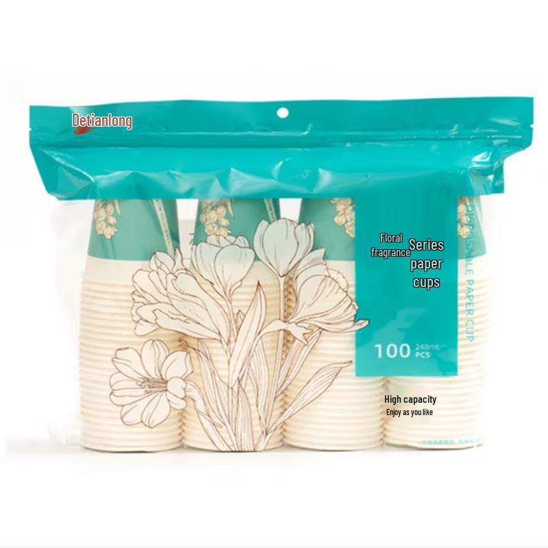 Xitianlong Floral Disposable Paper Cups