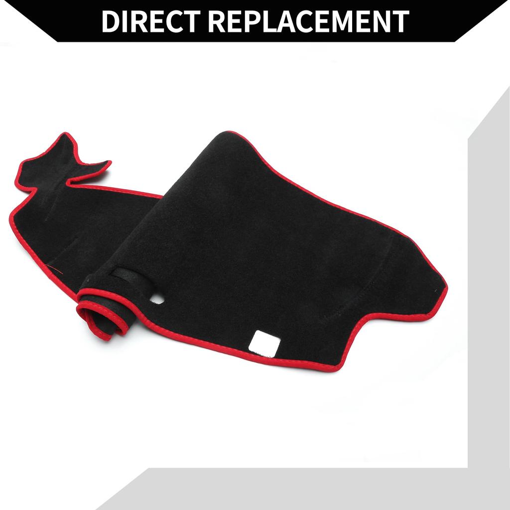 Hihaha Dashboard Mat for Honda Polyester Dash Cover with Sun and Scratch Protection Drive Only Custom Interior Parts Black with Red N-BOX JF3/JF4