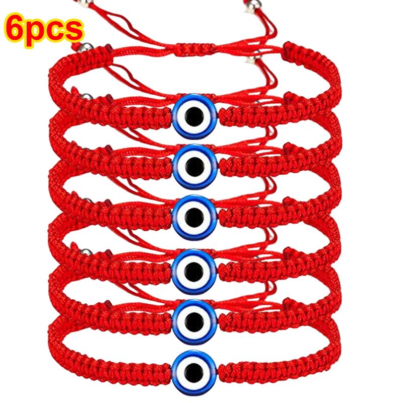 12Pcs/Set Handmade Turkish Lucky Evil Eye Bracelets For Women Men Blue Eyes Braided Red Rope Lucky Bracelet Friendship Jewelry