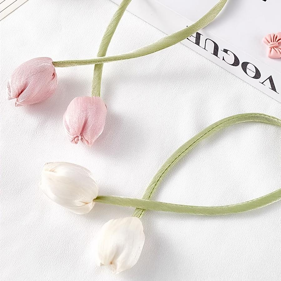 2pcs Classic Elegant Tulip Curtain Tiebacks Polyester, Easy Installation, Ideal for Curtain Strap, Enhances Room Style with Floral Decor