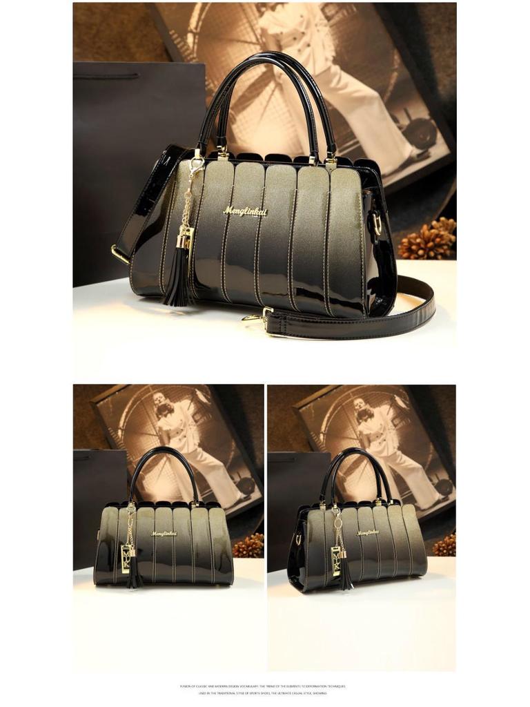 Luxuriöse 2025 Stilvolle Patchwork-Handtasche: Vielseitige Damen Umhängetasche & Mom Bag aus echtem Leder