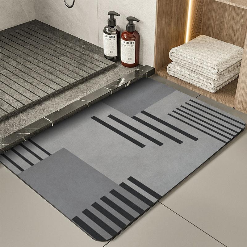 Rutschfeste Badezimmerteppiche Weiche Duschraum-Fußmatte Saugfähiger Toilettenbodenläufer Heimdekoration Küche Leicht zu reinigen Badewannen-Seitenbodenläufer