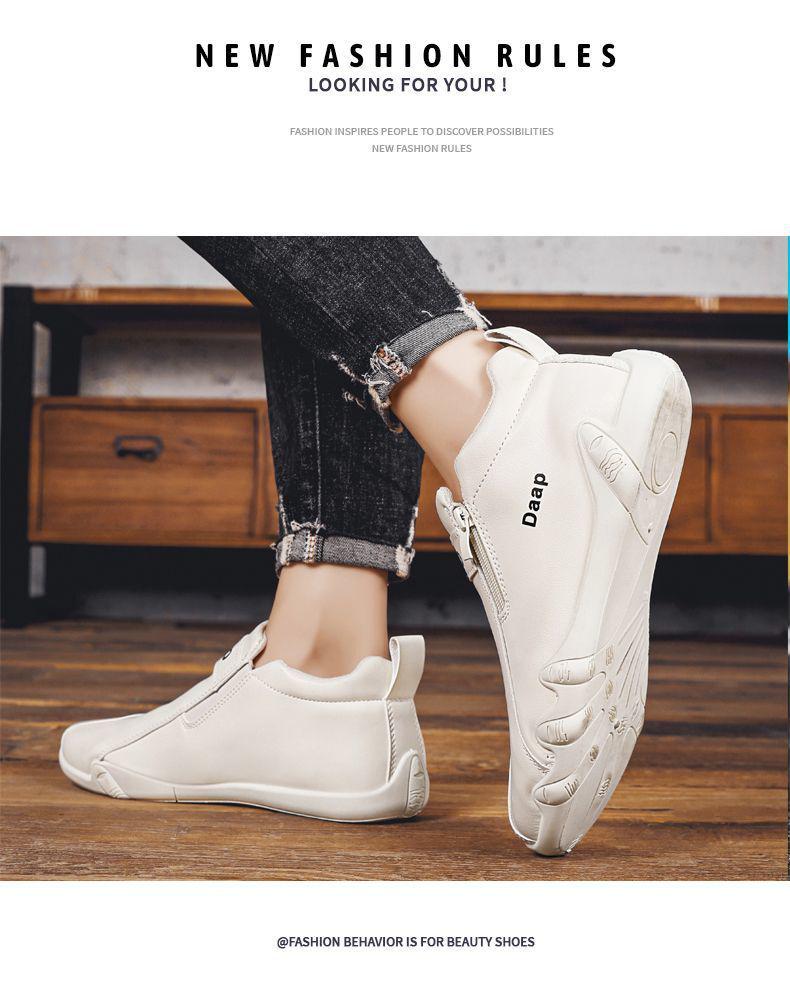 2025 New Men's High-Top Casual Work & Hiking Shoes - Trendy, Versatile Outdoor Footwear for Autumn