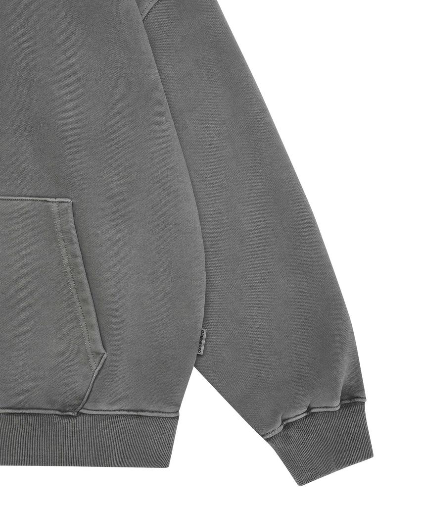 Gainsboro Pigment 2Way Signature 1 Zip-Up Hoodie_Golden Gray