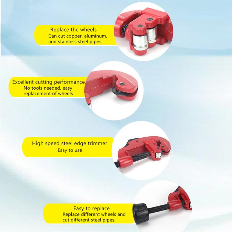 Narzędzie do cięcia rur metalowych Wytrzymały obcinak do rur 1/8" do 1-1/8" cala Obcinak do rur do cięcia aluminium miedzi stali nierdzewnej