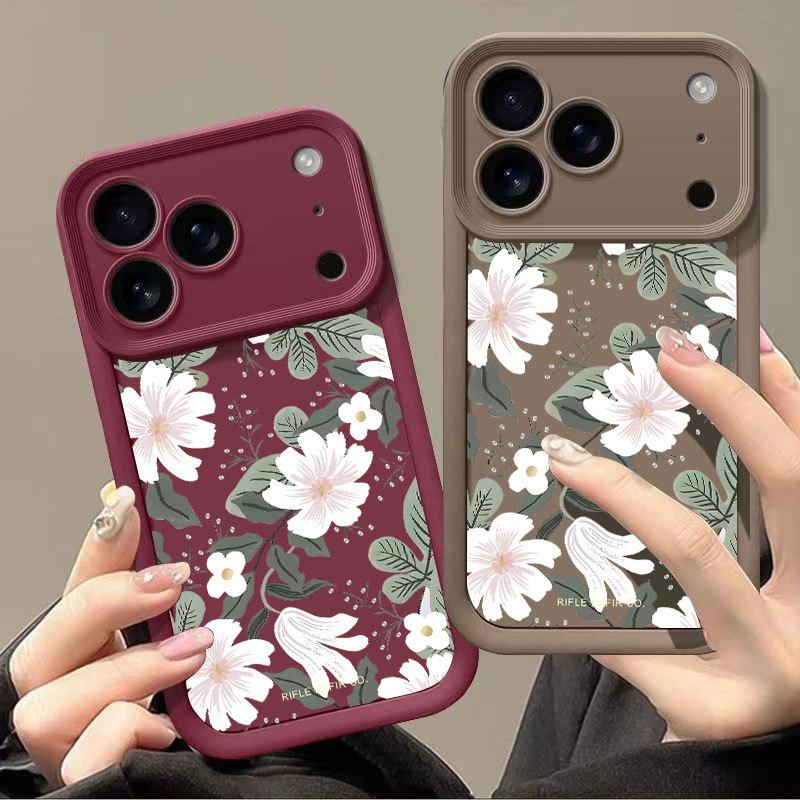 Elegant Orchid Print Girlish Anti Drop Shockproof Soft Phone Case For Multiple Iphone Models