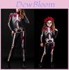 Womens Halloween Skeleton Cosplay Bodysuit Jumpsuit For A Spooky Look