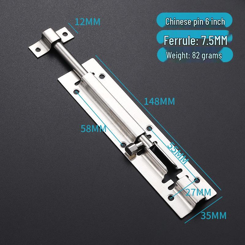 Thickened Stainless Steel Anti-Theft Door & Window Latch: Square Bolt for Cabinets & Doors, Surface-Mounted, Chinese Style