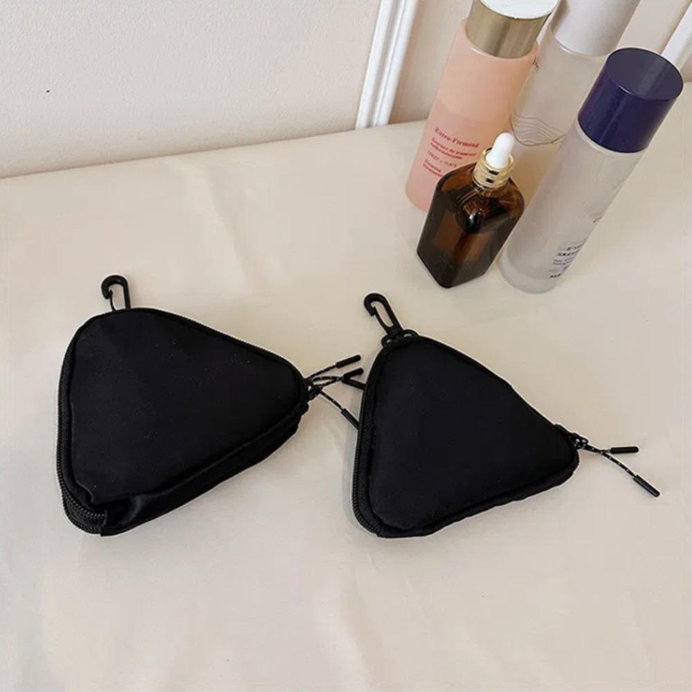 

Multi-functional Triangle Coin Pouch Zipper Cash Wallet Practical Small Item Bag Student Style 2 Double Zipper