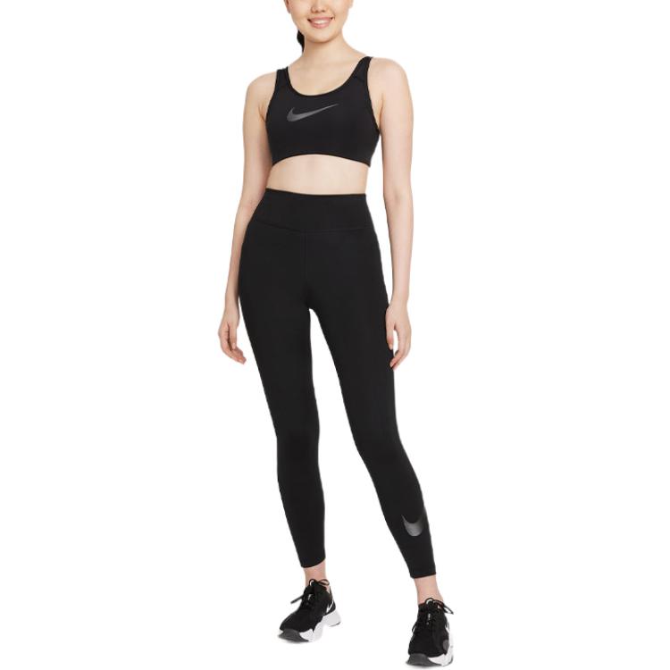 Nike Dri-FIT Swoosh Icon Clash Medium Support Breathable Sports Bra Women Sports Bra Black DC5544-010