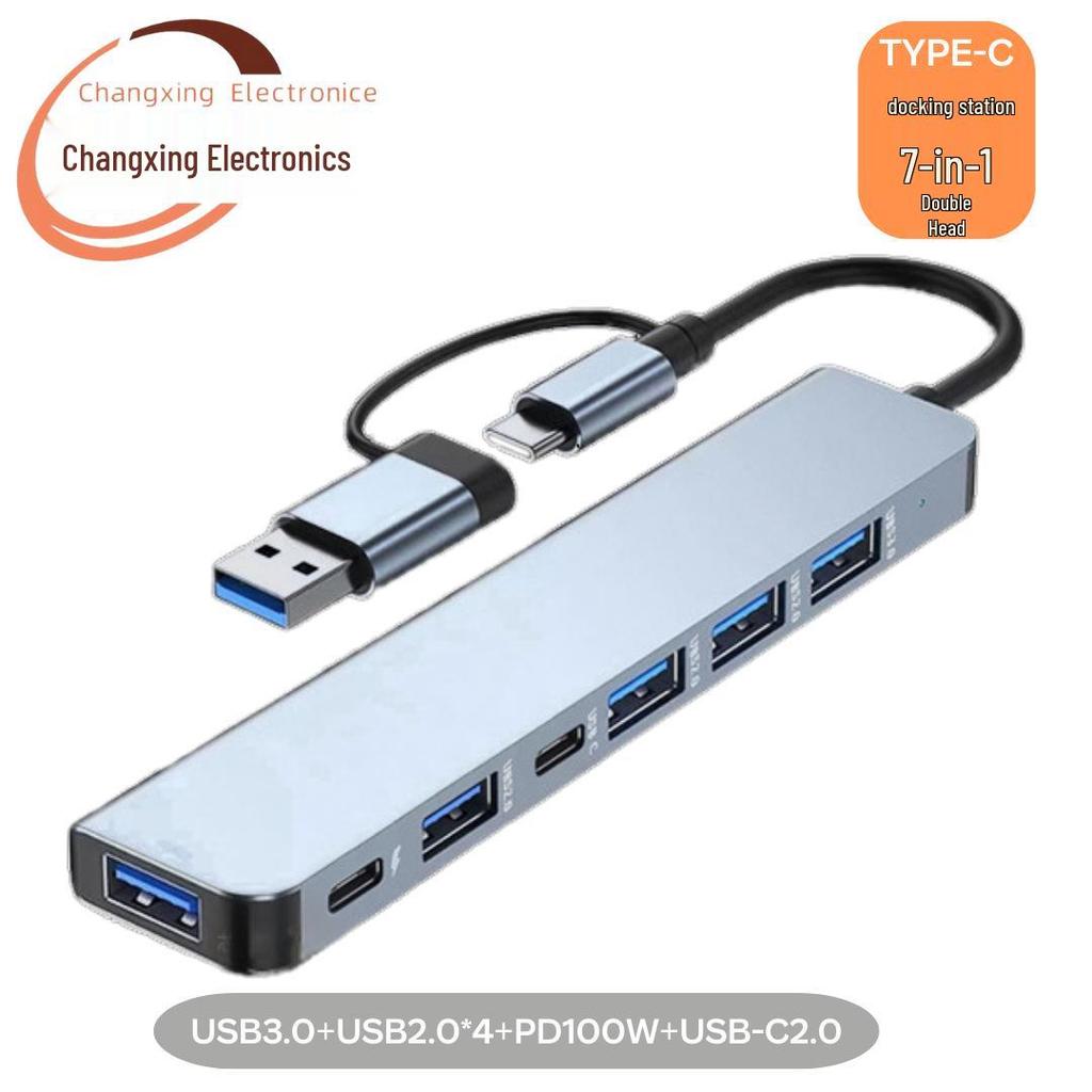 8-in-1 Type-C Hub: Multifunctional Card Reader & USB Network Expansion Dock
