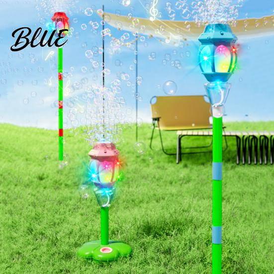 Spring Summer Party Bubbles Automatic Bubble Machine for Kids Blower with Lights And Music Adjustable Height 17-38 Stand Inches Vertical Tower
