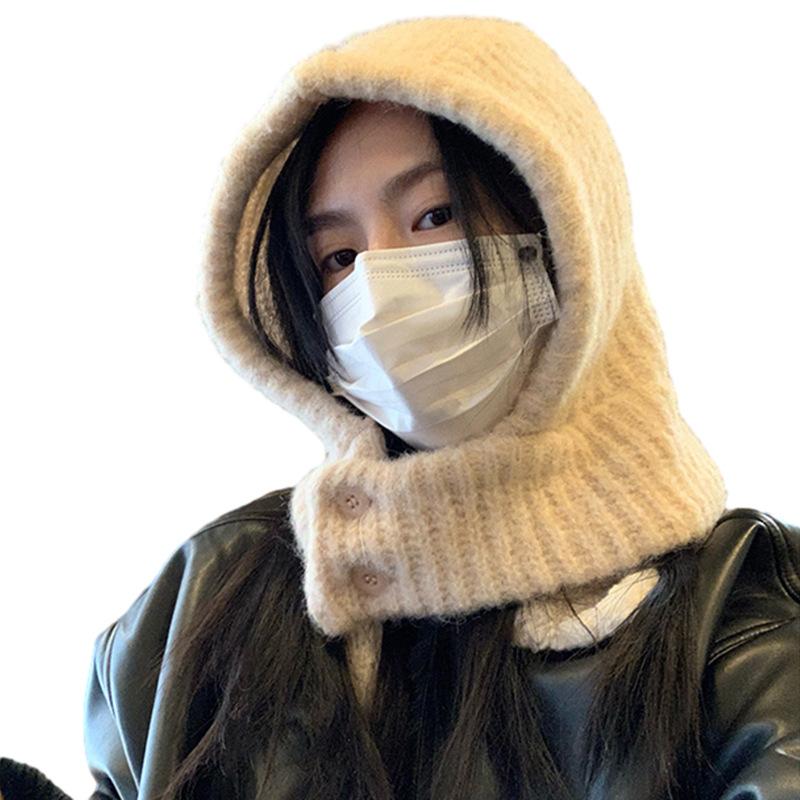 Hat Women'S Scarf Integrated Windproof Neck Cover Warm Cycling Ear Protection Head Hat Women'S Accessories