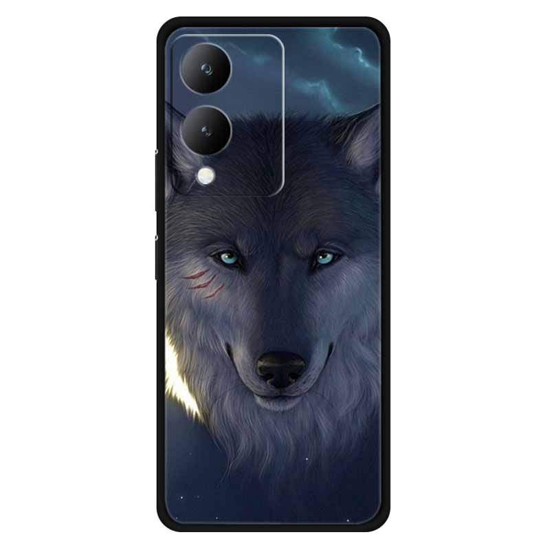 Fundas For Vivo Y17s 4G Case Silicone Wolf Lion Soft TPU Phone Covers for Vivo Y17s 2023 Y 17s Bumper Coque for VivoY17s Black