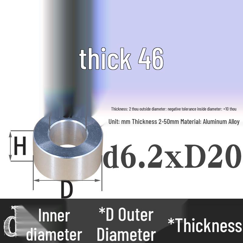 Außen-Ø 20mm Aluminiumlegierung Flache Unterlegscheibe Abstandshalter mit M6/M8/M10/M12 Innenloch - Metallwellenbuchse Isoliersäule.