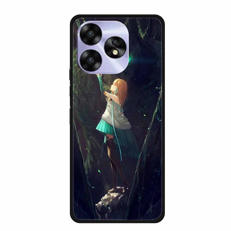 For Umidigi A15c A15 Case Painted Black Bumper TPU Soft Silicone Phone Cover For Umidigi A15 Cases A 15 15T Coque Funda Capa Cat