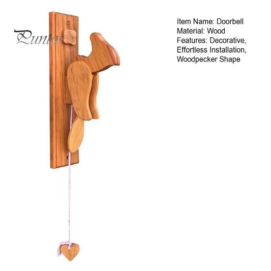 Woodpecker Door Knocker Wall Decor Rustic Wooden Doorbell Woodpecker Door Chime for Front Door Room Door Home Farmhouse