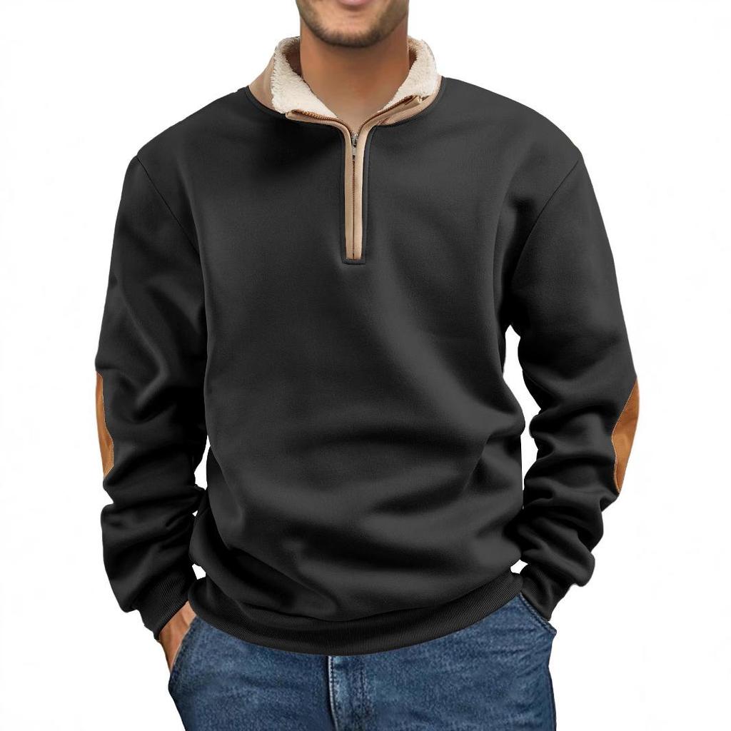 2025 Retro Embroidered Half-Zip Men's Sweatshirt