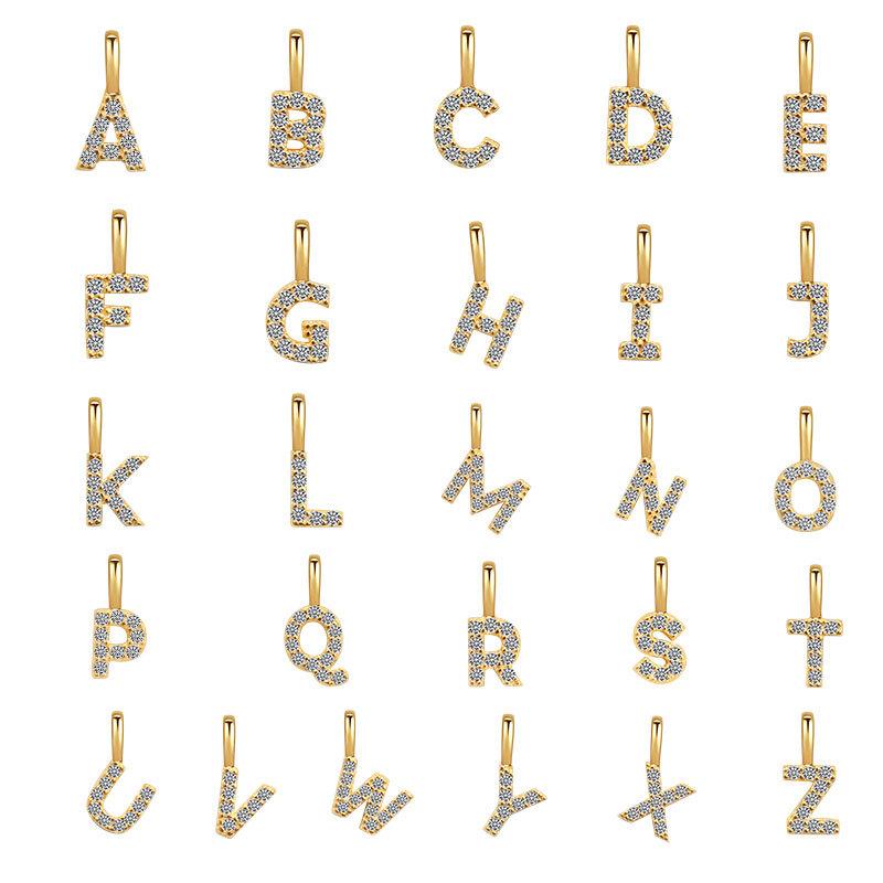 Minimalist Rhinestone Letter Pendant 26 Alphabet Charms For DIY Necklace Bracelet Personalized Jewelry Accessory