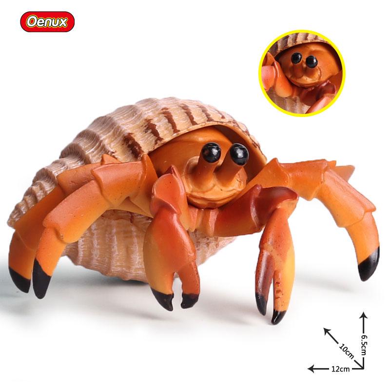 Oenux Ocean Animals Simulation Hermit Crab Nautiloidea Octopus Sea Life Model Figurines Action Figures Collection Kids Toy Gift