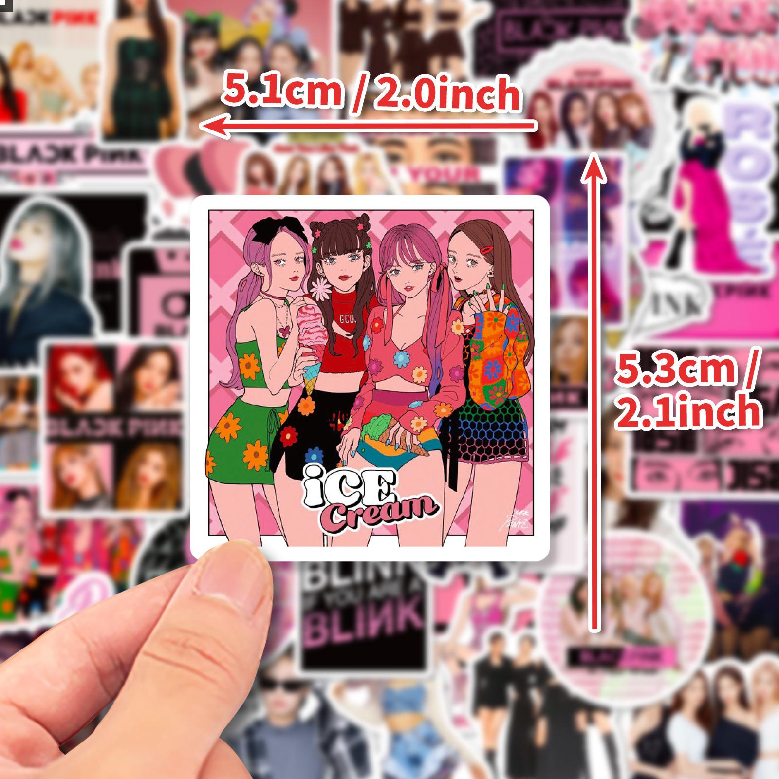 50 Blackpink Trend Pink Combination Stickers Girl Group Trend Graffiti Computer Luggage Stickers