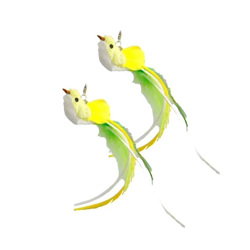 Simulation Bird Cat Toys Funny Interactive Peacock with Bell Cat Stick Toy for Kitten Playing Teaser Wand Toys Pet Cats Supplies