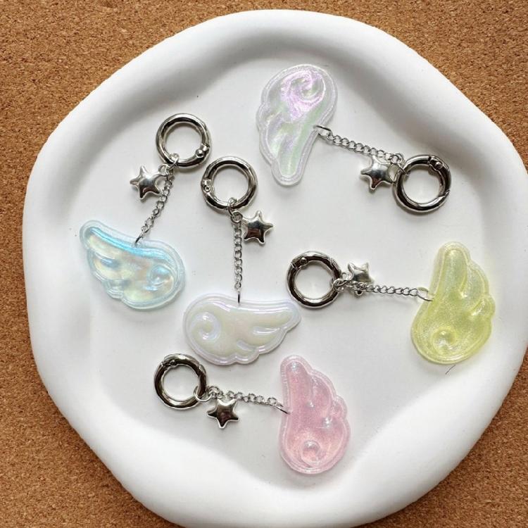 Delicate Acrylic Angel Wing Star Key Ring For Women Keys Organization Inspirational Pocket Charm Sentimental Present